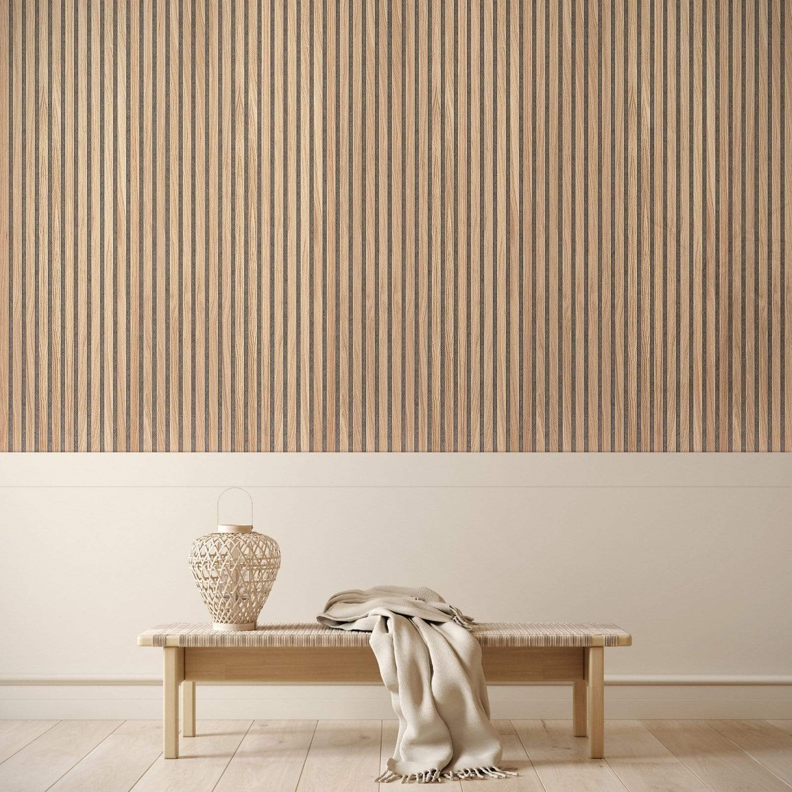 Acoustic Wood Slat Wall Panels for Interior Wall Decor | Soundproof Wall  Panels | 3D Slat Wood Panels | Bedroom Sound Absorption Decor | Seamless